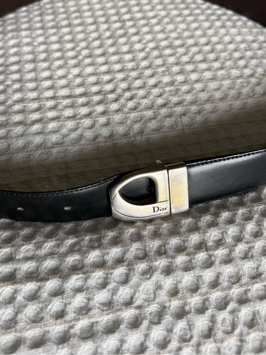 Dior Accessories - Rare Vintage Dior unisex black/brown reversible Belt Silver&Gold Dior D Buckle